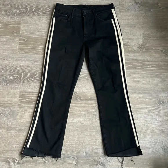 MOTHER THE INSIDER CROP STEP FRAY' STRIPE OUTSEAM JEANS - Picture 4 of 16